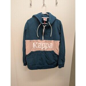 Kappa Authentic Hoodie unisex XL Green Pink Baggy Colorblock Streetwear Gorpcore